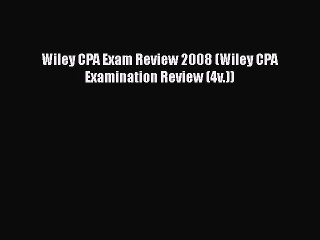 [PDF] Wiley CPA Exam Review 2008 (Wiley CPA Examination Review (4v.)) Read Full Ebook