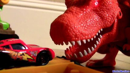 Dinosaur Attack! Angry T-Rex Dinosaur Eats Lightning McQueen DisneyPixarCars Disney Inside Out Anger