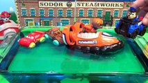 Paw Patrol ZUMAs Hovercraft in the Pool with Mater, Lightning McQueen, Dora, and the Teletubbies L