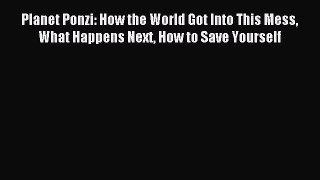 Read Planet Ponzi: How the World Got Into This Mess What Happens Next How to Save Yourself