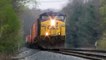 CSX Freight Train Locomotive Barelling Through Cuyahoga Falls, Ohio