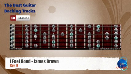 I Feel Good - James Brown Guitar Backing Track with scale chart