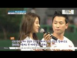 [K-STAR REPORT]Hyo-rin and Shin Soo-ji throwing first ball at baseball game/시구 나선 효린-신수지 '대세' 입증