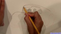 Drawing Lightning Mcqueen from Cars 2 Pixar Disney how-to draw Saetta McQueen