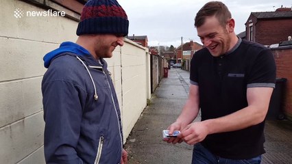 Amazing street magician takes man's watch