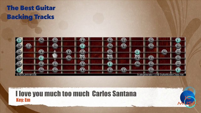 I love you much too much Santana Guitar Backing Track with scale map