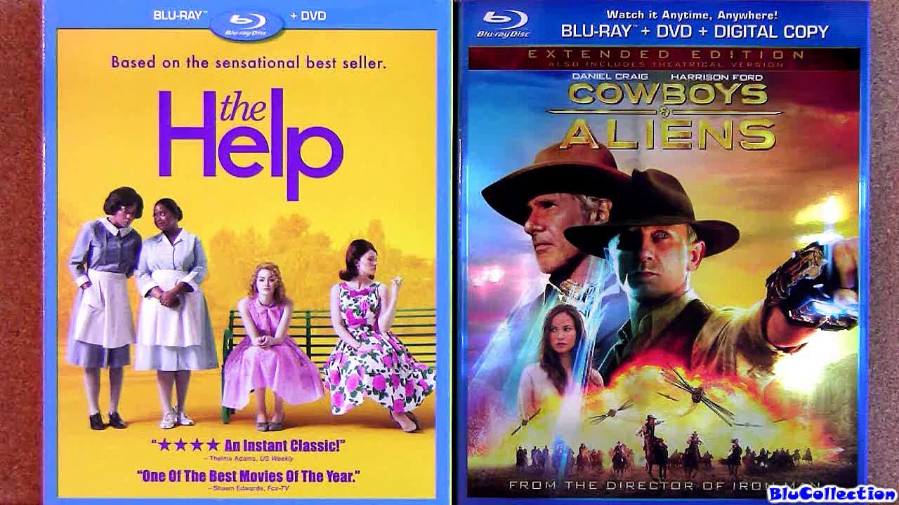 Cowboys and Aliens blu ray unboxing review with The Help blu-ray