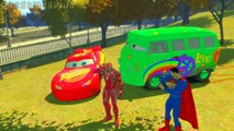 Disney cars Lightning McQueen & Fillmore Superman & Iron Man Nursery Rhymes Childrens Songs
