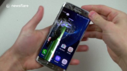 Testing a Samsung Galaxy S7 Edge with a hammer and a knife