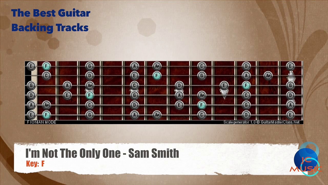 I'm not the only one - Sam Smith Guitar Backing Track with scale map _ Chart