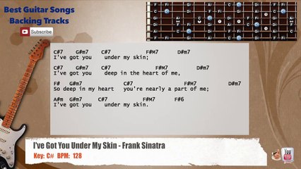 I've Got You Under My Skin - Frank Sinatra Guitar Backing Track with scale, chords and lyrics