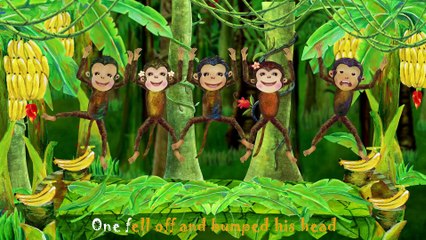 Five Little Monkeys Jumping on the Bed - Children Songs, Nursery Rhymes, Kids Songs
