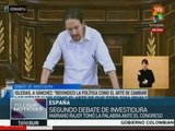 España: realizan segundo debate de investidura de Pedro Sánchez