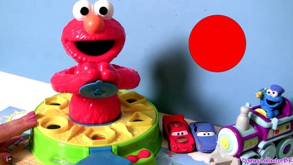 Play Doh Elmo Shape & Spin Cookie Monster Cars Lightning McQueen Disney Pixar playdough Playset
