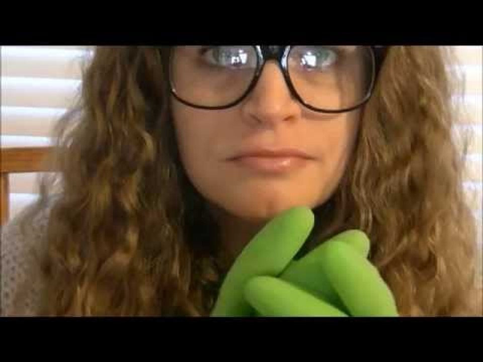 ASMR With Rubber Gloves ~Touching The Camera/Mic + Playing With Crushed Iced~