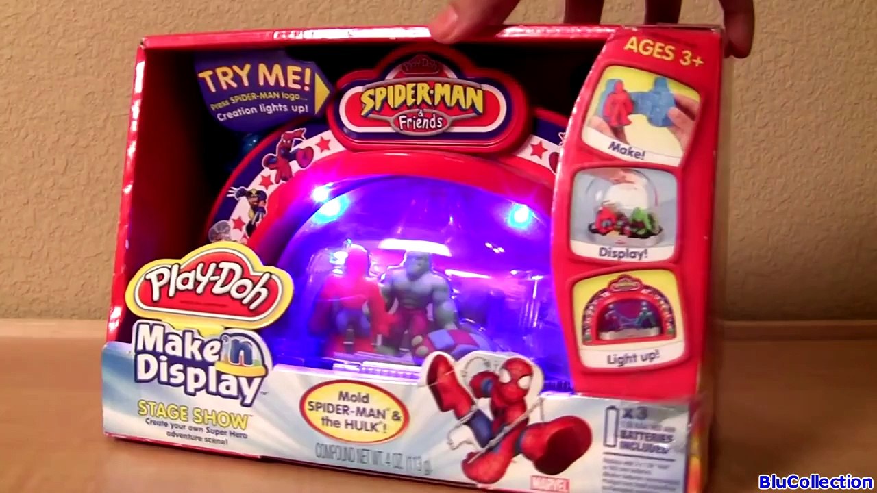PLAY DOH Spiderman Make n Display HULK Iron Man Super Hero Adventures Play Dough Marvel the Avengers