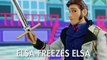 Elsa Freezes Elsa, not Hans, with Frozen Anna. DisneyToysFan