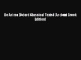 Download De Anima (Oxford Classical Texts) (Ancient Greek Edition) Ebook Free