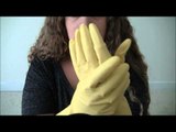 ASMR Sounds With Rubber Gloves   Unintelligible Whispering