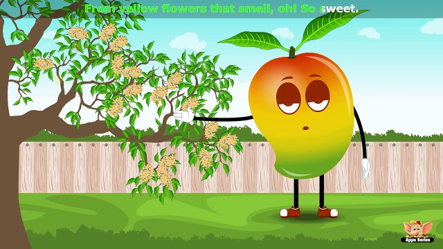 Mango Fruit Rhyme for Children, Mango Cartoon Fruits Song for Kids