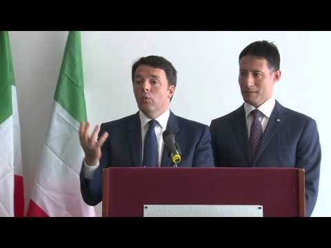 Pomezia (Roma) - Renzi interviene durante la visita all'azienda ADS (02.03.16)