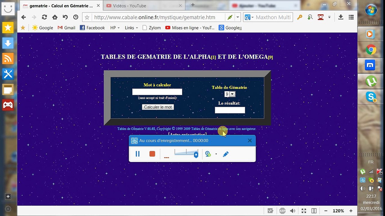 GEOMETRIE SACREE ASTRALE=2016