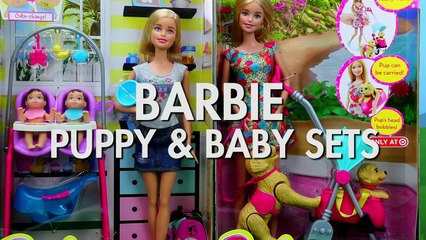 New Barbie Play Sets: Twin Babysitter Color Changing & Strollin Pups . DisneyToysFan.