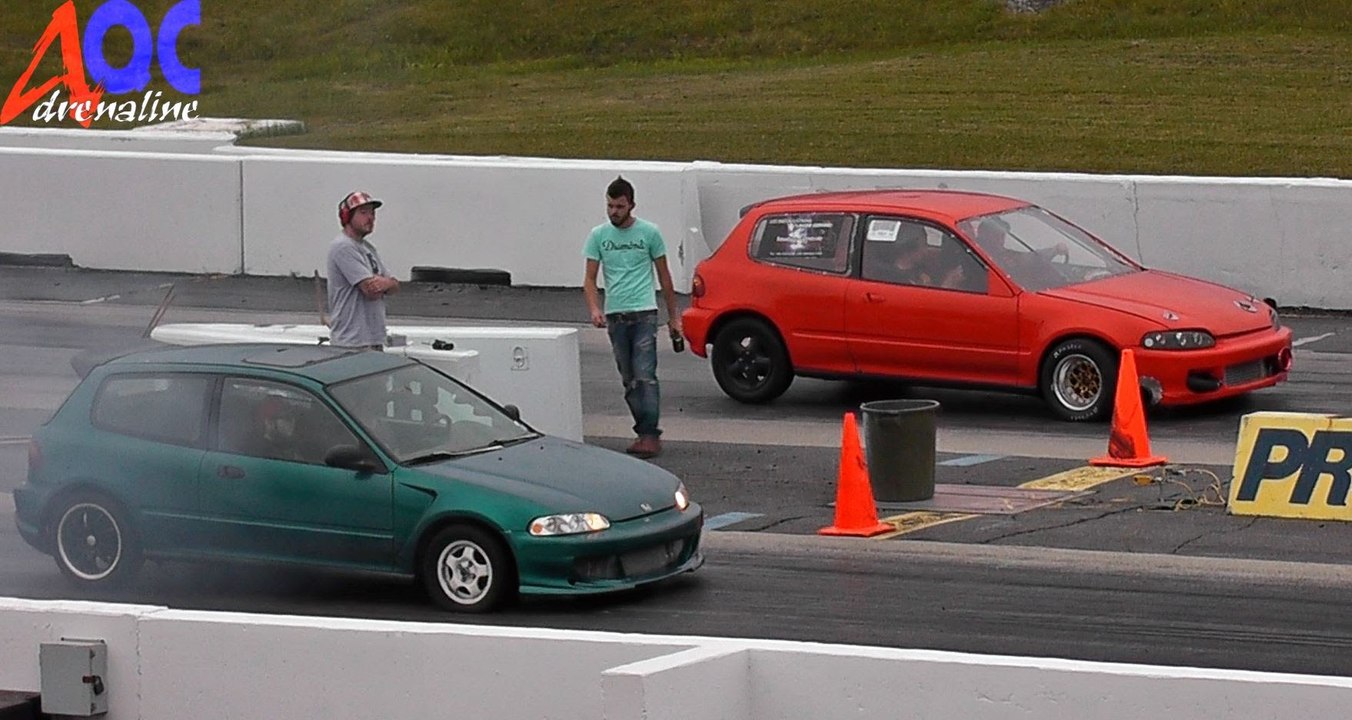 ★ LS vtec Civic Orange VS SIR Civic Turbo 21 psi SANAIR DRAG ★