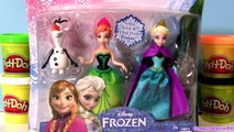 Play Doh Disney Frozen Anna Elsa Dolls and Olaf Snowman ♡ Playdough Review