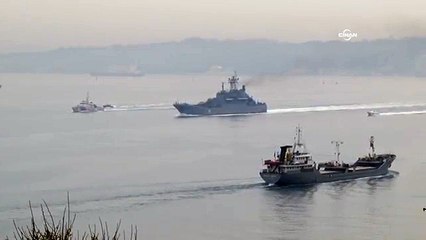 Rus savaş gemisine helikopterli önlem