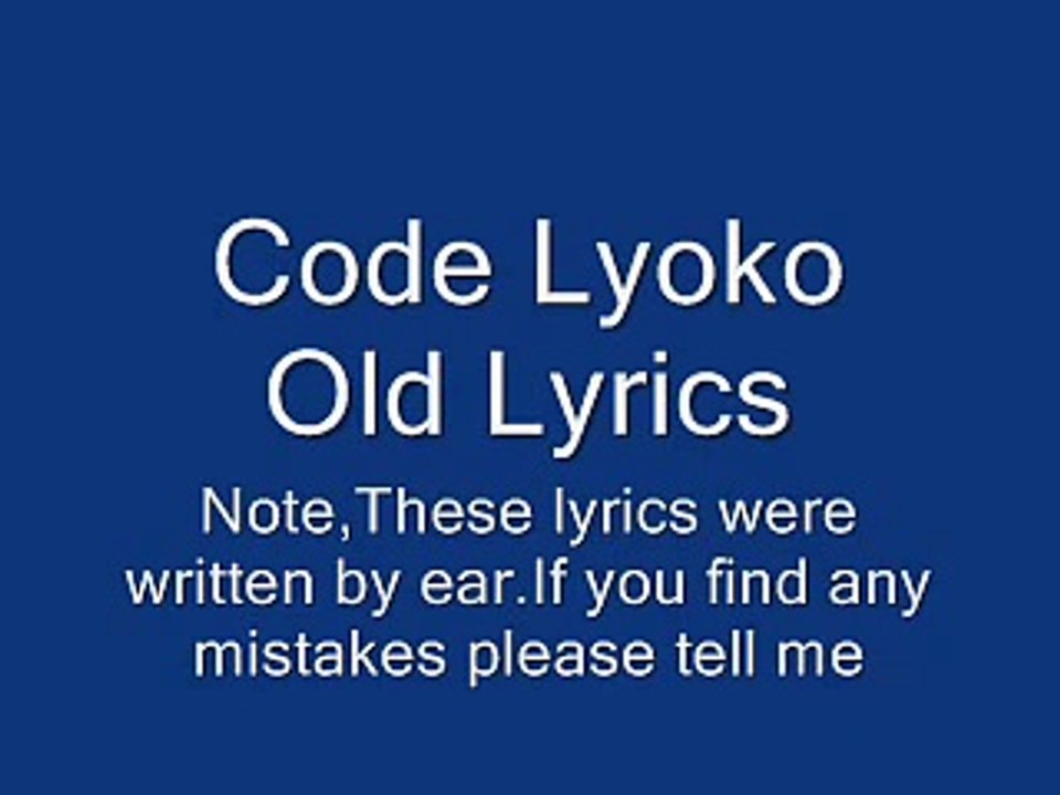 Code Lyoko Old Theme Lyrics