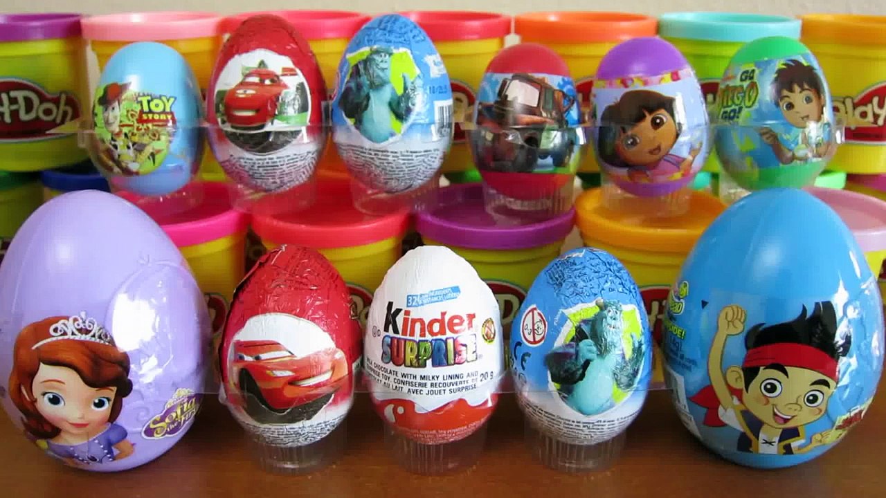 11 Surprise Eggs! Dora the Explorer, Toy Story, Go Diego Go, Sofia the First, Cars 2, and More!