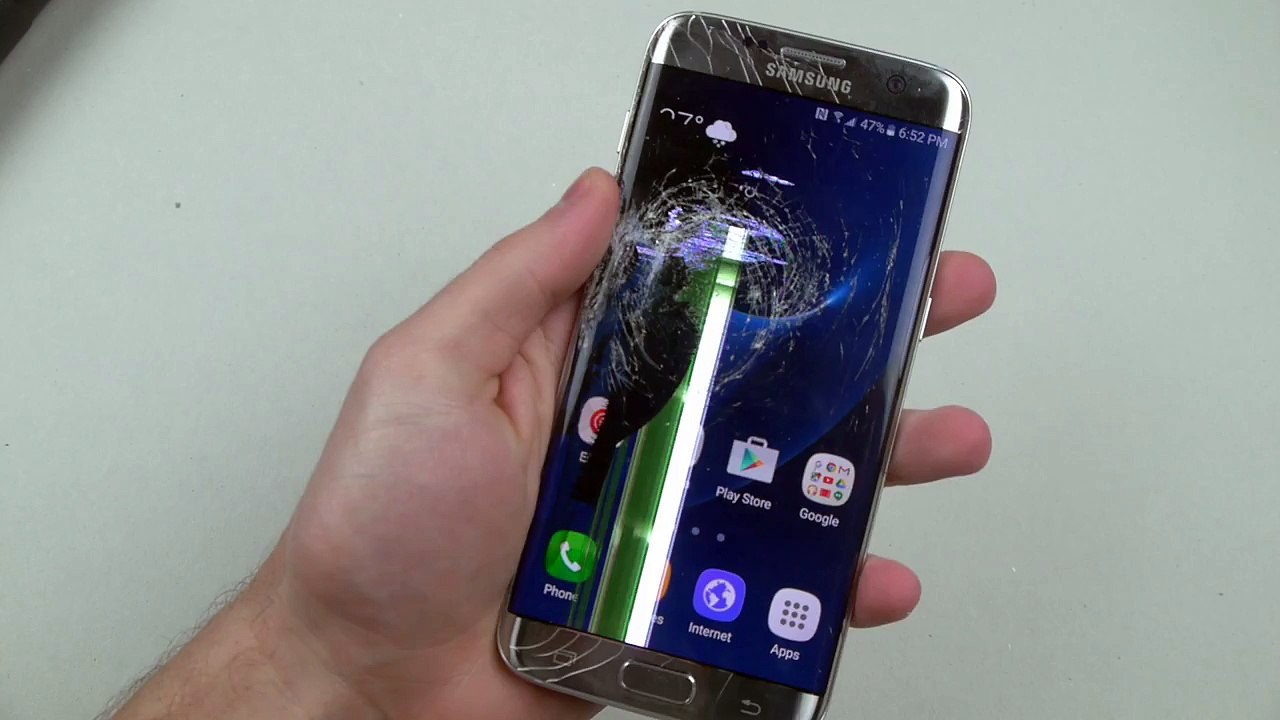 Samsung Galaxy S7 Edge Hammer & Knife Scratch Test