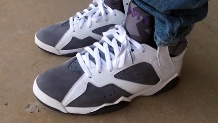 Air Jordan 7 VII Retro Flint Grey on feet