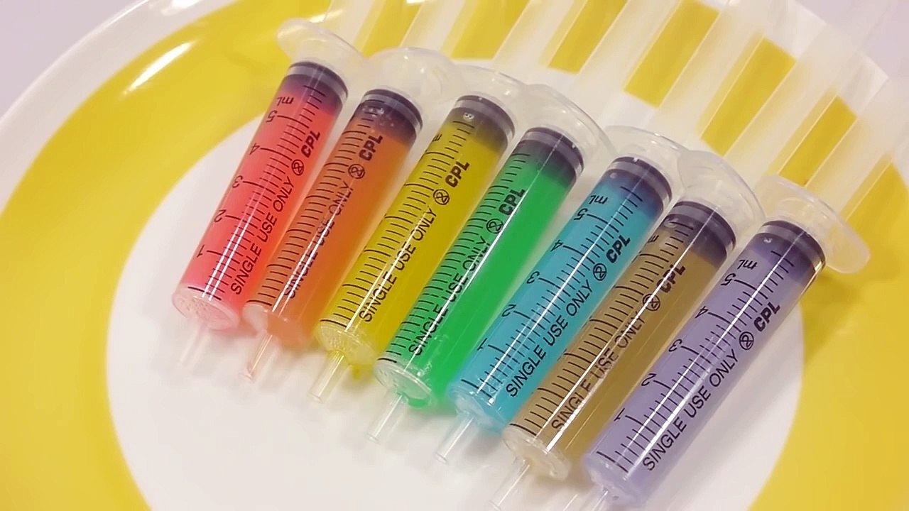 무지개 주사기 젤리 푸딩 만들기 요리 놀이 How to Make Rainbow Colors Syrin