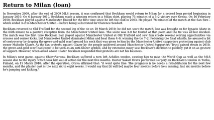 Return to Milan loan David Beckham 1 (News World)