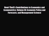 [PDF] Henri Theil's Contributions to Economics and Econometrics: Volume III: Economic Policy