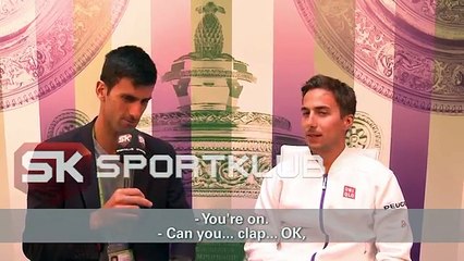 Novak Djokovic as a reporter for Sport Klub