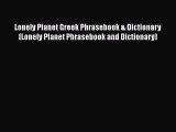 PDF Lonely Planet Greek Phrasebook & Dictionary (Lonely Planet Phrasebook and Dictionary)