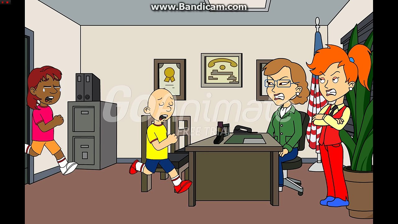 Caillou has with dora and gets grounded