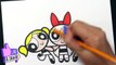 Powerpuff Girls #1 Bubbles, Blossom, & Buttercup Coloring with Sharpie by DarlingDolls