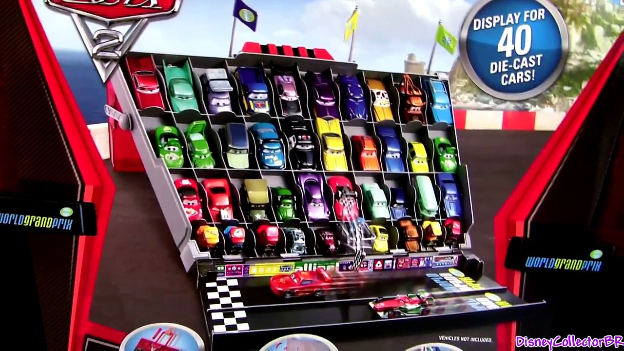 40 Cars Fan Stands Play n Display Storage Carry Case Stores 40 Disney Pixar Cars2 Coches by FunToys