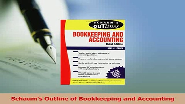 Read Schaums Outline of Bookkeeping and Accounting Ebook Free