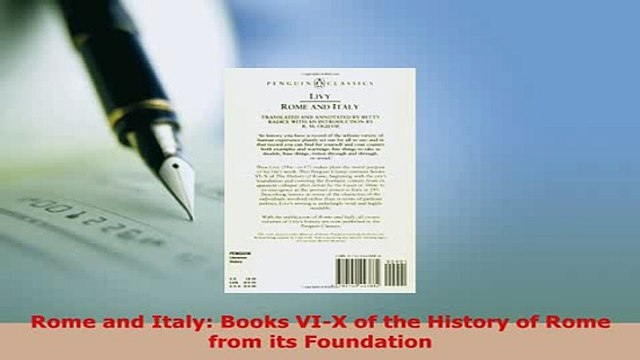 Download Rome and Italy Books VIX of the History of Rome from its Foundation Read Online