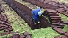 Cutting Peats in Shetland Islands, Scotland