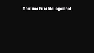 [Read Book] Maritime Error Management  EBook