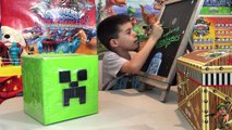 GIANT CREEPER Minecraft SURPRISE EGG head MYSTERY BOXES toys kids video vlog toys reviews