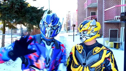 Spiderman vs Joker vs Frozen Elsa with TRANSFORMERS! Fun Superhero Movie in Real Life! [HD, 720p]