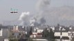شام ريف دمشق حمورية تصاعد كثيف للدخان جراء القصف العشوائي 4 11 2012
