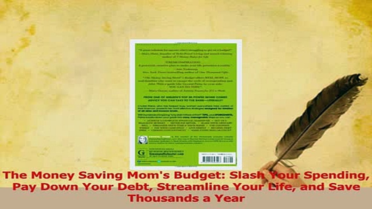 PDF  The Money Saving Moms Budget Slash Your Spending Pay Down Your Debt Streamline Your Life Download Full Ebook